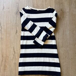 J. Crew Navy and White 3/4 sleeved dress
